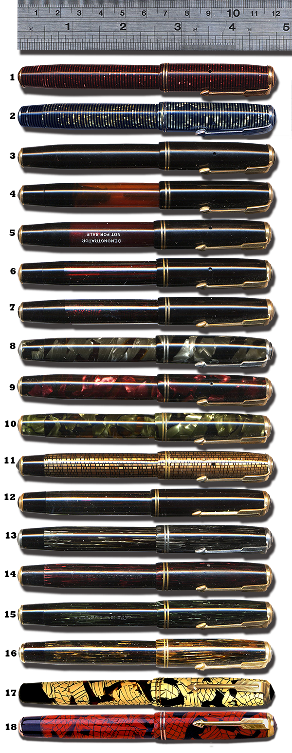 parker vacumatic topline colors